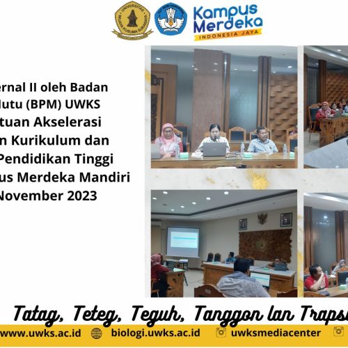 Prodi Pendidikan Biologi diMonitoring Internal II Program Bantuan Akselerasi Pengembangan Kurikulum dan Pembelajaran Pendidikan Tinggi Mendukung Kampus Merdeka Mandiri oleh Badan Penjaminan Mutu (BPM) Universitas Wijaya Kusuma Surabaya